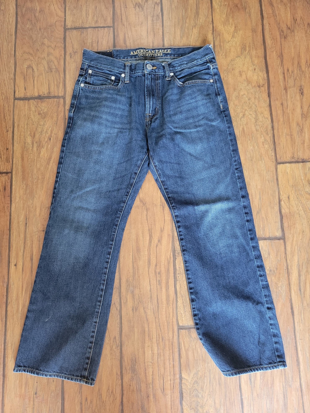 American Eagle Outfitters Men's Straight Fit Blue Jeans